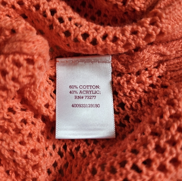 Orange Mesh Knitted Long Sleeve Top ❤️ - Picture 3 of 10